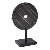 LOFT42 Circle Ornament op voet - Zwart Marmer Ø30cm - thumbnail
