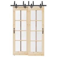 VidaXL Doos met onderdelen voor schuifdeur 152,5 cm staal zwart - thumbnail
