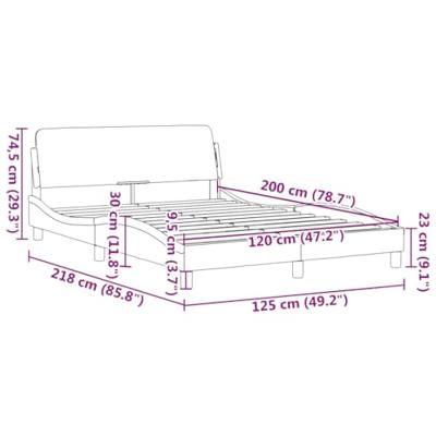 Bedframe met hoofdeinde fluweel zwart 120x200 cm