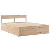 Bed met lades en matras massief grenenhout 160x200 cm - thumbnail