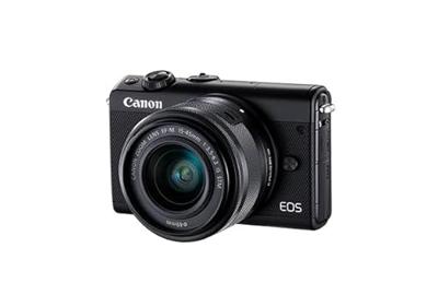 Canon EOS M100 SLR digitale camera - met lens (24,2 MP, Dual Pixel CMOS AF, DIGIC 7, Full-HD, touchscreen, WIFI, Bluetooth, 7,5 cm, inklapbaar display) camera, zwart