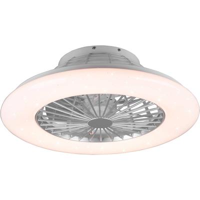 LED Plafondlamp met Ventilator - Plafondventilator - Trion Romina - 39W - Aanpasbare Kleur - Afstandsbediening - RGBW - Dimbaar - Rond - Mat Titaan - Kunststof