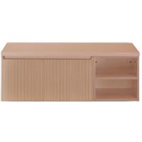 Frozen 3D Badmeubelset 120 cm - Greeplijst in Kleur - Wastafel Regaalkast met Bovenblad Peach - thumbnail