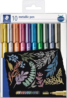 Gelpen staedtler metallic etui à 10 kleuren Gelpen staedtler metallic etui à 10 kleuren