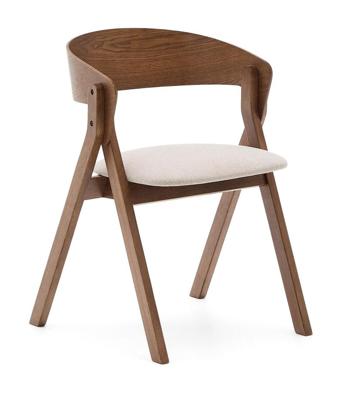 Kave Home Godia eetkamerstoel chenille Beige/wenge