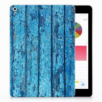 Apple iPad 9.7 2018 | 2017 Silicone Tablet Hoes Wood Blue - thumbnail