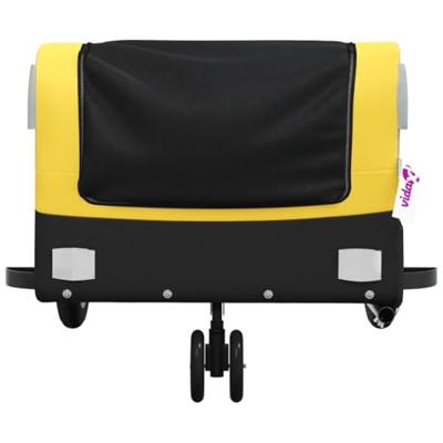 VidaXL Fietstrailer 30 kg ijzer zwart en geel VidaXL Fietstrailer 30 kg ijzer zwart en geel