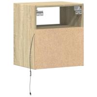 Tv-wandmeubels met LED 2 st 41x31x45 cm sonoma eikenkleurig - thumbnail