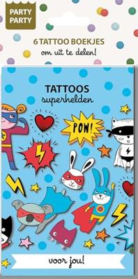 Party Party 6 Tattoo boekje Superhelden Interstat