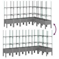 Plantenbak met latwerk 200x160x142,5 cm polypropeen lichtgrijs - thumbnail
