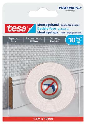 tesa WALLPAPER 77742-00000-00 Montagetape tesa Powerbond Wit (l x b) 1.5 m x 19 mm 1 stuk(s)
