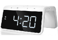 Digitale Wekker Met Draadloze Oplader - Wake up Light - Nachtlampje - Qi Lader - Wit (HCG019QI-WA) - thumbnail