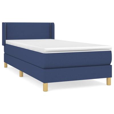 Boxspring met matras stof blauw 100x200 cm - thumbnail