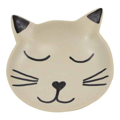 Zeepstenen Ringenplateau Kat Zwart-Wit