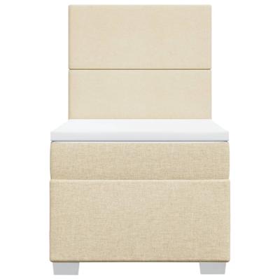 Boxspring met matras stof crèmekleurig 100x200 cm