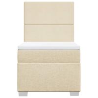 Boxspring met matras stof crèmekleurig 100x200 cm - thumbnail