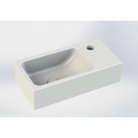 Royal plaza Person fontein 40x20cm 1 kraangat R z/overloop mat wit - thumbnail