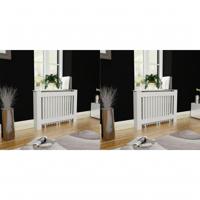 Radiatorombouw 2 st 112 cm MDF wit - thumbnail