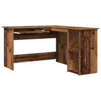 Hoekbureau 120x140x75 cm bewerkt hout oud houtkleurig - thumbnail
