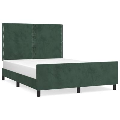 Bedframe met hoofdeinde fluweel donkergroen 180x200 cm - thumbnail