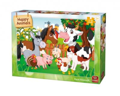 Legpuzzel Blije Boerderij dieren 12 stukjes