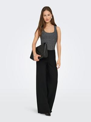 Only Onlea Glitter S/l 2-ways Top Jrs Noos Tops En Singlets Black Silver Glitter