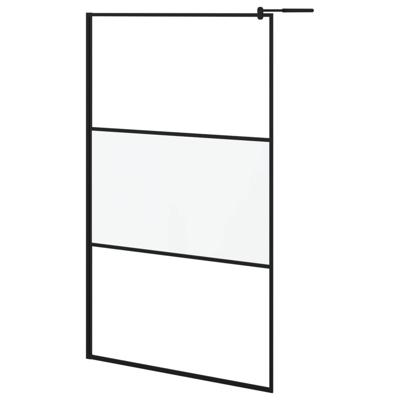 Inloopdouchewand 115x195 cm mat ESG-glas zwart