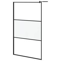 Inloopdouchewand 115x195 cm mat ESG-glas zwart - thumbnail