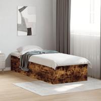 Bedframe bewerkt hout gerookt eikenkleurig 90x190 cm - thumbnail