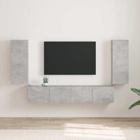 TV Wandkast 2 pcs Beton 30 x 31 x 80 cm Bewerkt hout - thumbnail