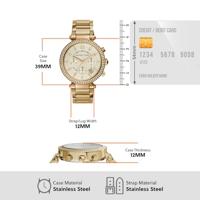 Michael Kors Dames Parker chronograaf goudkleurig roestvrij stalen horloge MK5354 - thumbnail