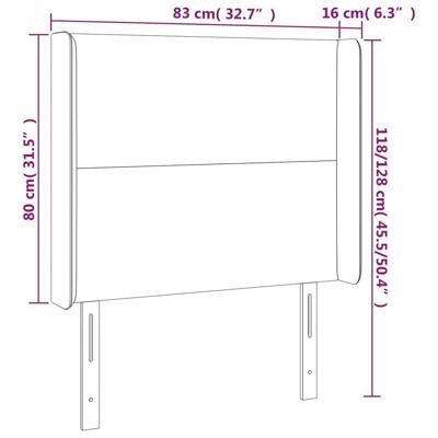 Hoofdbord met randen 103x16x118/128 cm kunstleer zwart - thumbnail