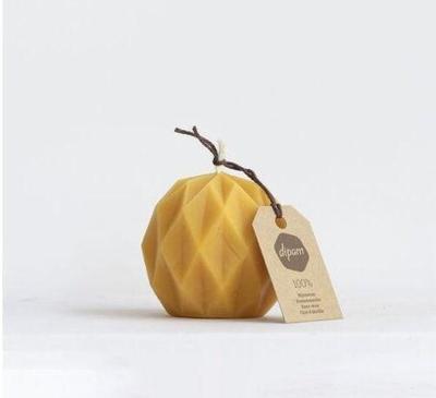 Bijenwaskaars in vorm Dimant (klein) - 1 kaars