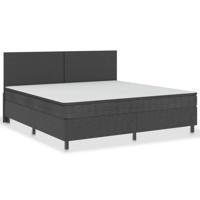 Boxspring stof donkergrijs 200x200 cm - thumbnail