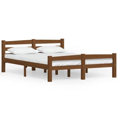 Bedframe massief grenenhout honingbruin 140x200 cm