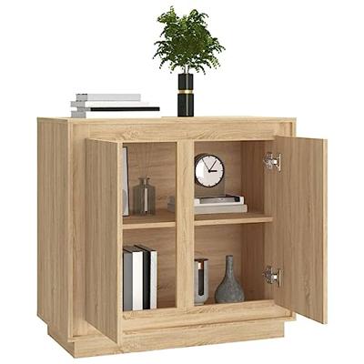 Dressoir 80x34x75 cm bewerkt hout sonoma eikenkleurig