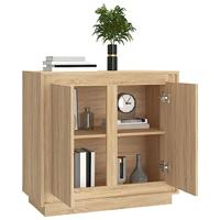 Dressoir 80x34x75 cm bewerkt hout sonoma eikenkleurig - thumbnail
