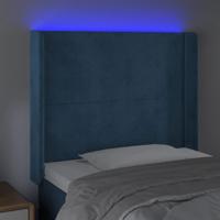 Hoofdbord LED 93x16x78/88 cm fluweel blauw - thumbnail