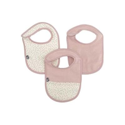 Verpakking van 3 slabbetjes - DOMIVA - 0-6 maanden - Katoenen gaas - Oudroze