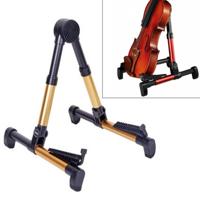 Eenvoudige opvouwbare verticale gitaar viool Ukulele beugel muziekinstrument Stand(Gold) - thumbnail
