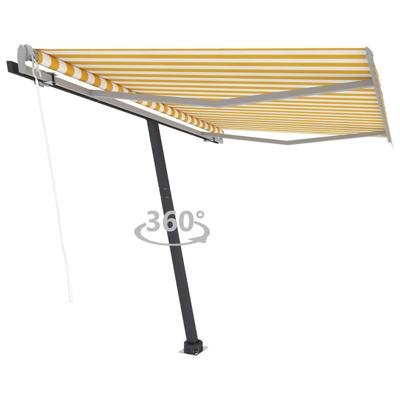 Luifel vrijstaand automatisch 350x250 cm geel en wit