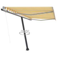 Luifel vrijstaand automatisch 350x250 cm geel en wit - thumbnail