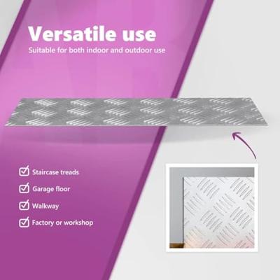 VidaXL Trap tread rechthoekig 2 pcs zilver 50 x 20 cm aluminium