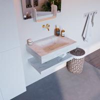 MONDIAZ ALAN-DLUX 70cm planchet Opalo. Vrijhangende wastafel CLOUD midden zonder kraangat, kleur Opalo. - thumbnail