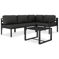 5-delige Loungeset met kussens aluminium antraciet - thumbnail