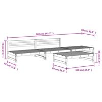 4-delige Loungeset massief grenenhout wit - thumbnail