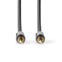 Stereo-Audiokabel | 3,5 mm Male - 3,5 mm Male | Gun Metal Grey | Gevlochten kabel - thumbnail