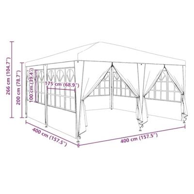 Partytent met 8 zijkanten antraciet 4x4 m PE