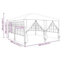 partytent met 8 zijwanden blauw 4x4 m PE - thumbnail