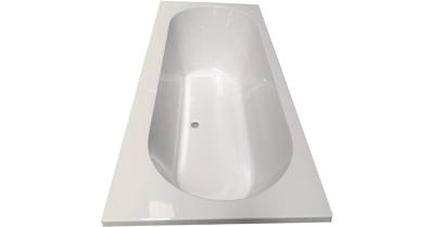 Saqu Space inbouwbad 2-persoons 190x90cm glans wit acryl